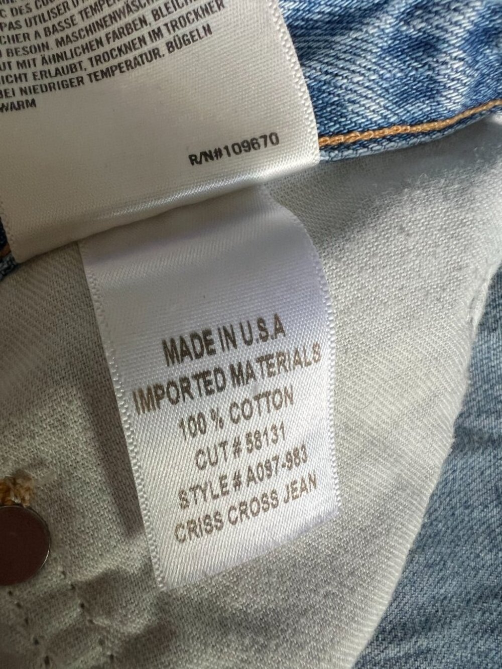 Agolde Criss Cross Jeans Wide Leg Light Wash Button Fly High Rise Womens Size 28 - Picture 8 of 13